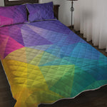 Colorful Polygonal Geometric Print Quilt Bed Set
