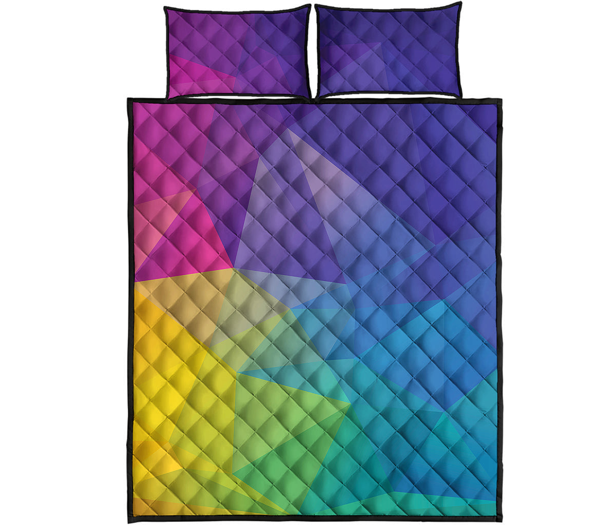 Colorful Polygonal Geometric Print Quilt Bed Set