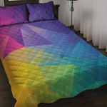 Colorful Polygonal Geometric Print Quilt Bed Set