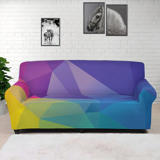 Colorful Polygonal Geometric Print Sofa Cover