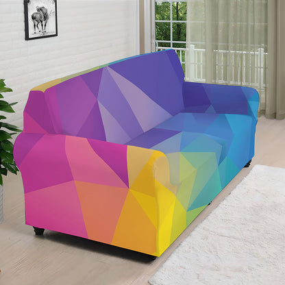 Colorful Polygonal Geometric Print Sofa Cover