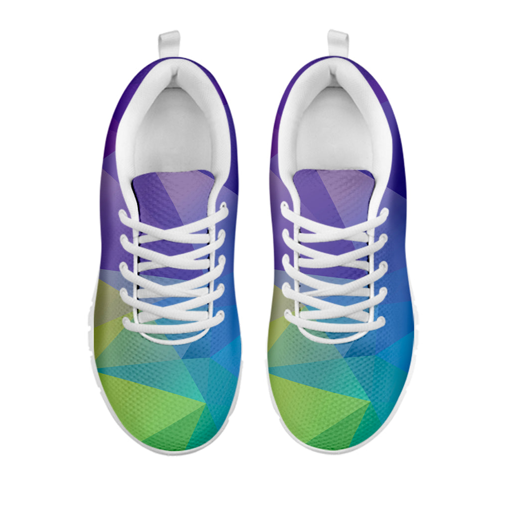 Colorful Polygonal Geometric Print White Sneakers