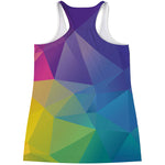 Colorful Polygonal Geometric Print Women's Racerback Tank Top