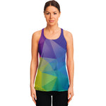 Colorful Polygonal Geometric Print Women's Racerback Tank Top