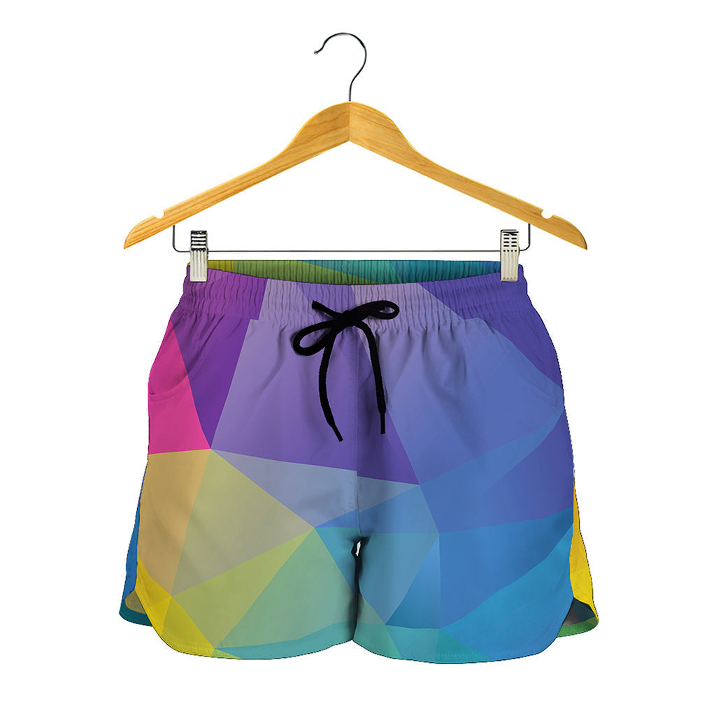Colorful Polygonal Geometric Print Women's Shorts