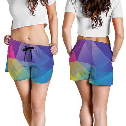 Colorful Polygonal Geometric Print Women's Shorts