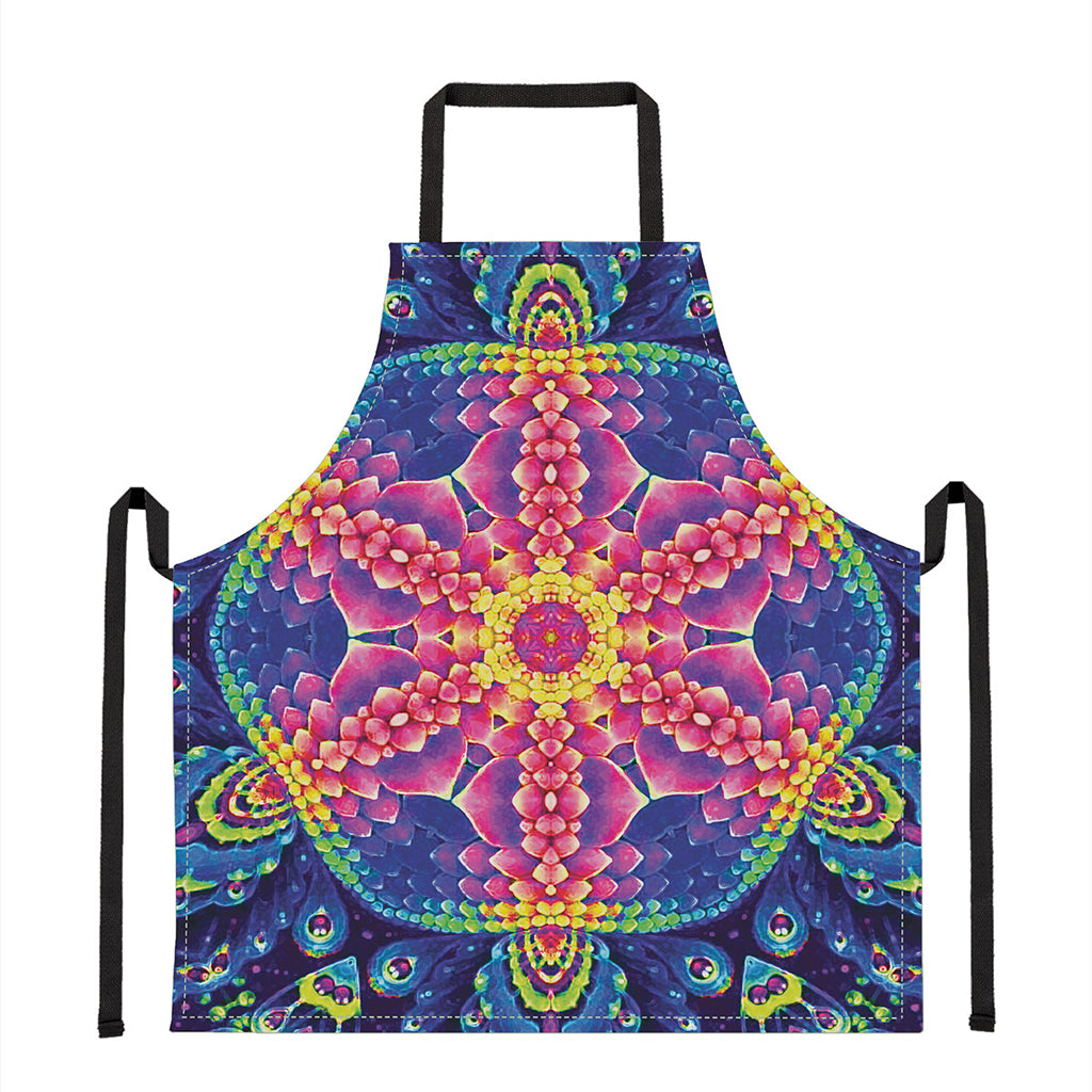 Colorful Psychedelic Kaleidoscope Print Apron