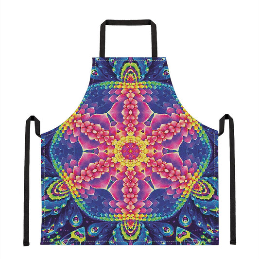 Colorful Psychedelic Kaleidoscope Print Apron