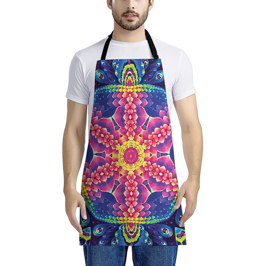 Colorful Psychedelic Kaleidoscope Print Apron