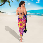 Colorful Psychedelic Kaleidoscope Print Beach Sarong Wrap