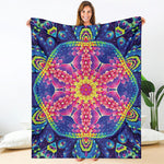 Colorful Psychedelic Kaleidoscope Print Blanket