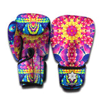 Colorful Psychedelic Kaleidoscope Print Boxing Gloves