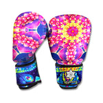 Colorful Psychedelic Kaleidoscope Print Boxing Gloves