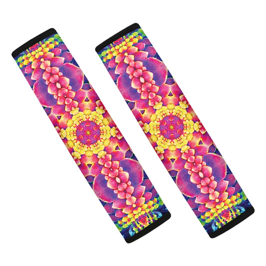 Colorful Psychedelic Kaleidoscope Print Car Seat Belt Covers