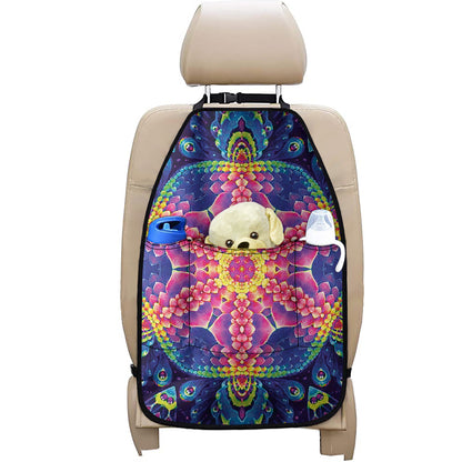 Colorful Psychedelic Kaleidoscope Print Car Seat Organizers