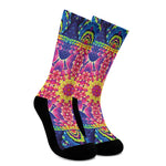 Colorful Psychedelic Kaleidoscope Print Crew Socks