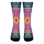 Colorful Psychedelic Kaleidoscope Print Crew Socks