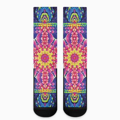 Colorful Psychedelic Kaleidoscope Print Crew Socks