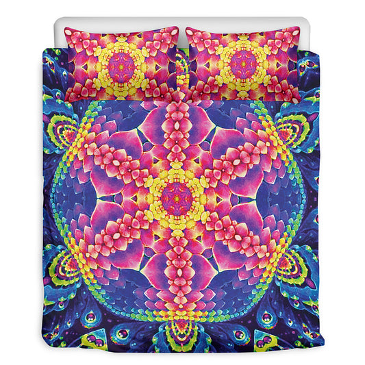 Colorful Psychedelic Kaleidoscope Print Duvet Cover Bedding Set