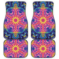 Colorful Psychedelic Kaleidoscope Print Front and Back Car Floor Mats
