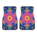 Colorful Psychedelic Kaleidoscope Print Front Car Floor Mats