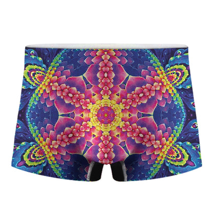 Colorful Psychedelic Kaleidoscope Print Men's Boxer Briefs