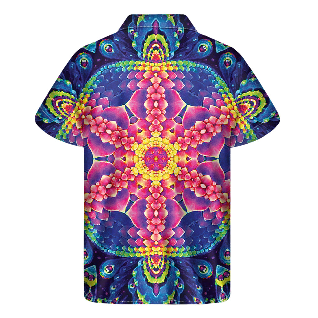 Colorful Psychedelic Kaleidoscope Print Men's Short Sleeve Shirt