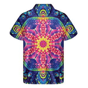 Colorful Psychedelic Kaleidoscope Print Men's Short Sleeve Shirt