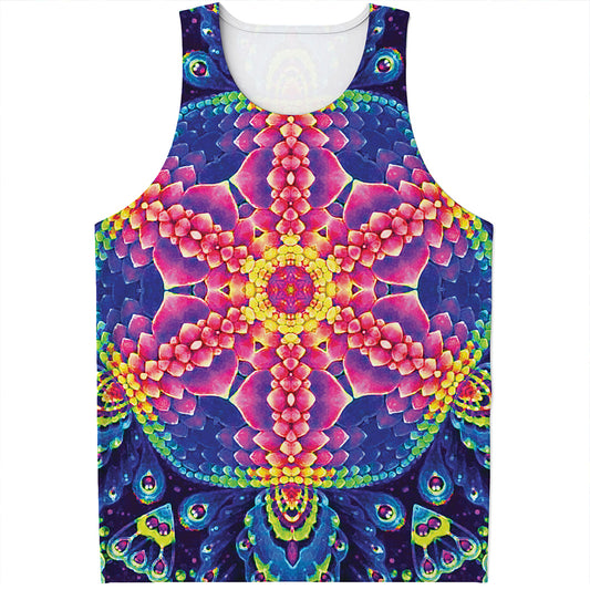 Colorful Psychedelic Kaleidoscope Print Men's Tank Top