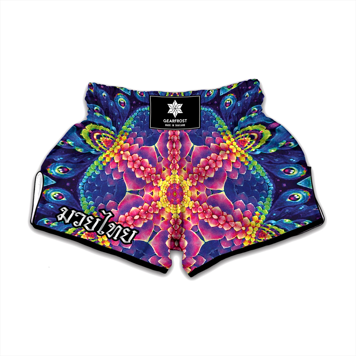Colorful Psychedelic Kaleidoscope Print Muay Thai Boxing Shorts