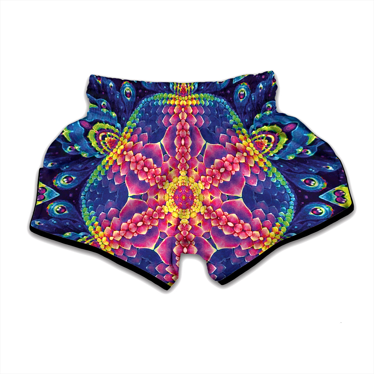Colorful Psychedelic Kaleidoscope Print Muay Thai Boxing Shorts
