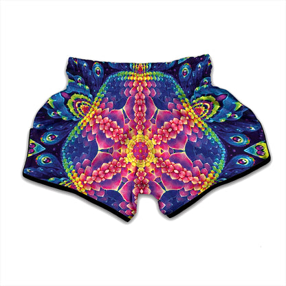 Colorful Psychedelic Kaleidoscope Print Muay Thai Boxing Shorts