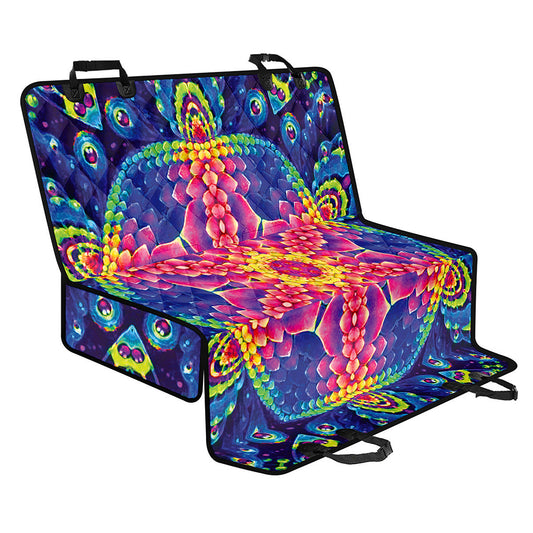 Colorful Psychedelic Kaleidoscope Print Pet Car Back Seat Cover