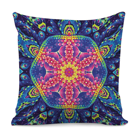 Colorful Psychedelic Kaleidoscope Print Pillow Cover