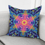 Colorful Psychedelic Kaleidoscope Print Pillow Cover