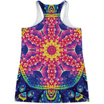 Colorful Psychedelic Kaleidoscope Print Women's Racerback Tank Top
