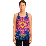 Colorful Psychedelic Kaleidoscope Print Women's Racerback Tank Top