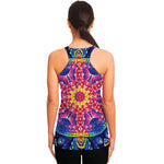 Colorful Psychedelic Kaleidoscope Print Women's Racerback Tank Top