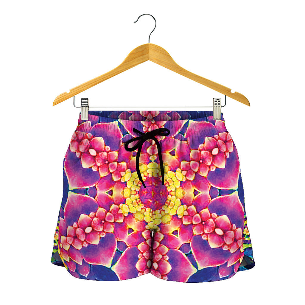 Colorful Psychedelic Kaleidoscope Print Women's Shorts
