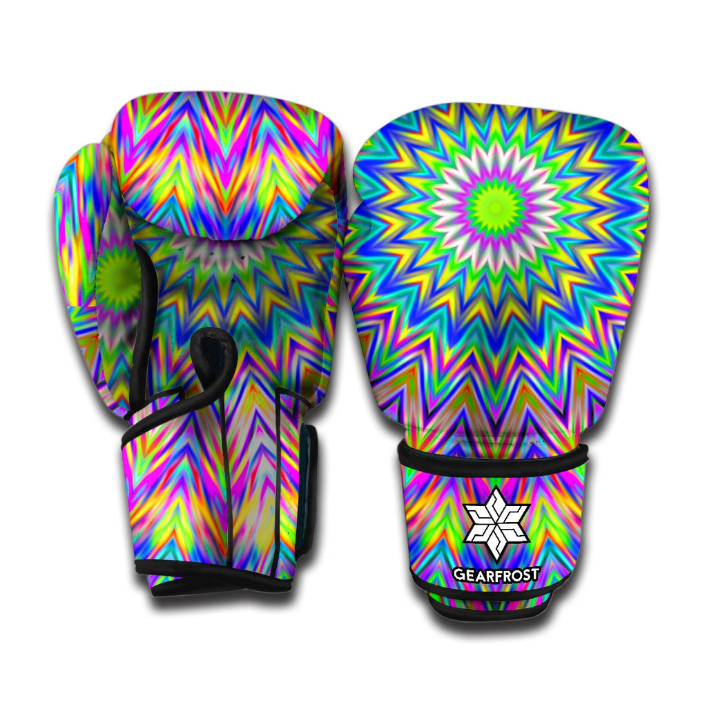 Colorful Psychedelic Optical Illusion Boxing Gloves