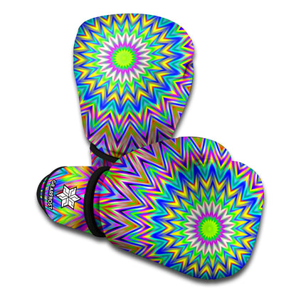 Colorful Psychedelic Optical Illusion Boxing Gloves