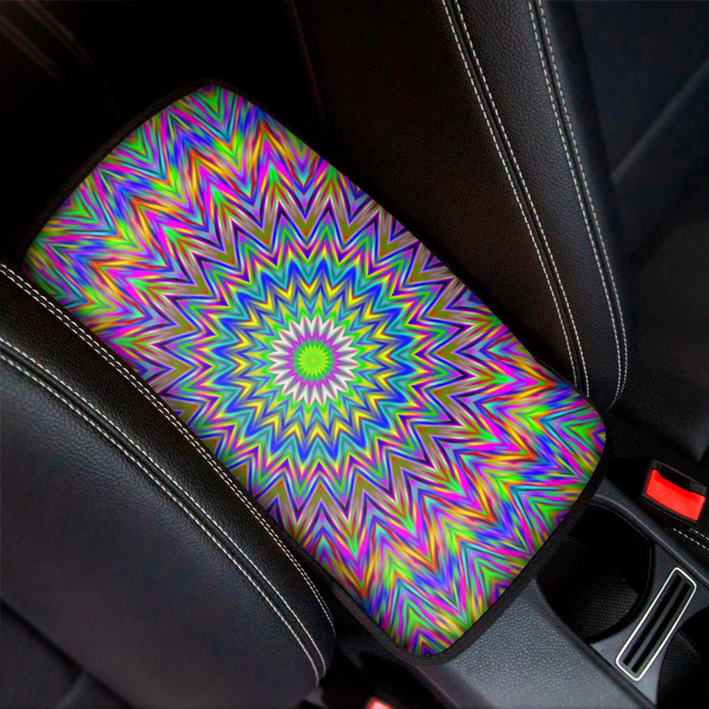 Colorful Psychedelic Optical Illusion Car Center Console Cover