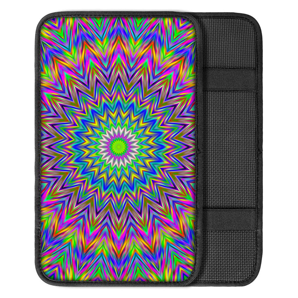 Colorful Psychedelic Optical Illusion Car Center Console Cover