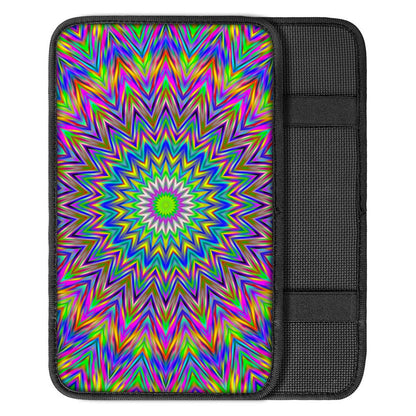 Colorful Psychedelic Optical Illusion Car Center Console Cover