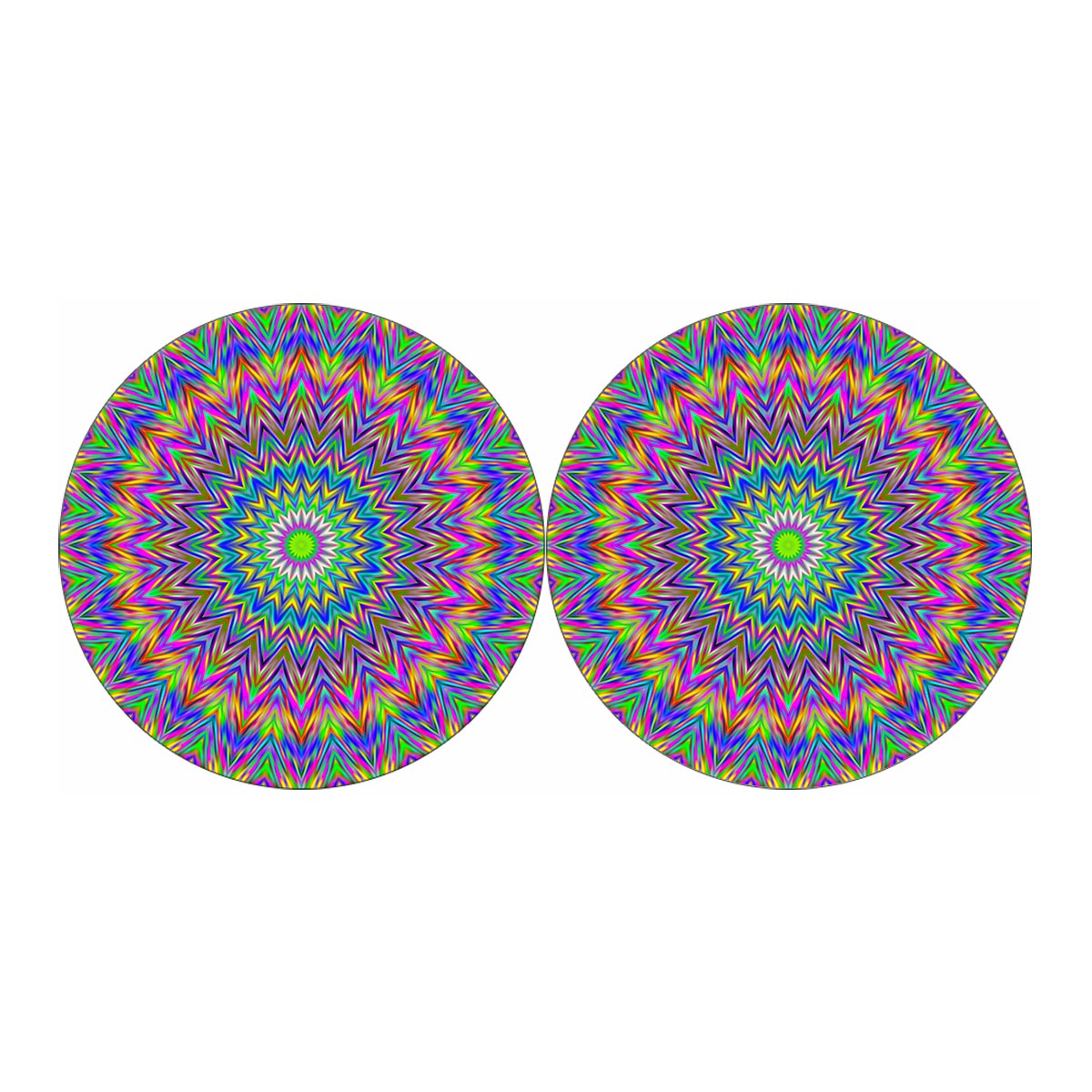 Colorful Psychedelic Optical Illusion Car Coasters