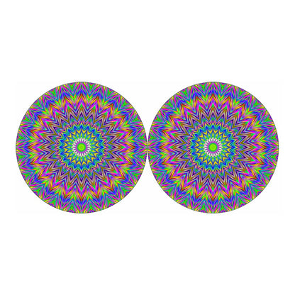 Colorful Psychedelic Optical Illusion Car Coasters