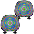 Colorful Psychedelic Optical Illusion Car Headrest Covers