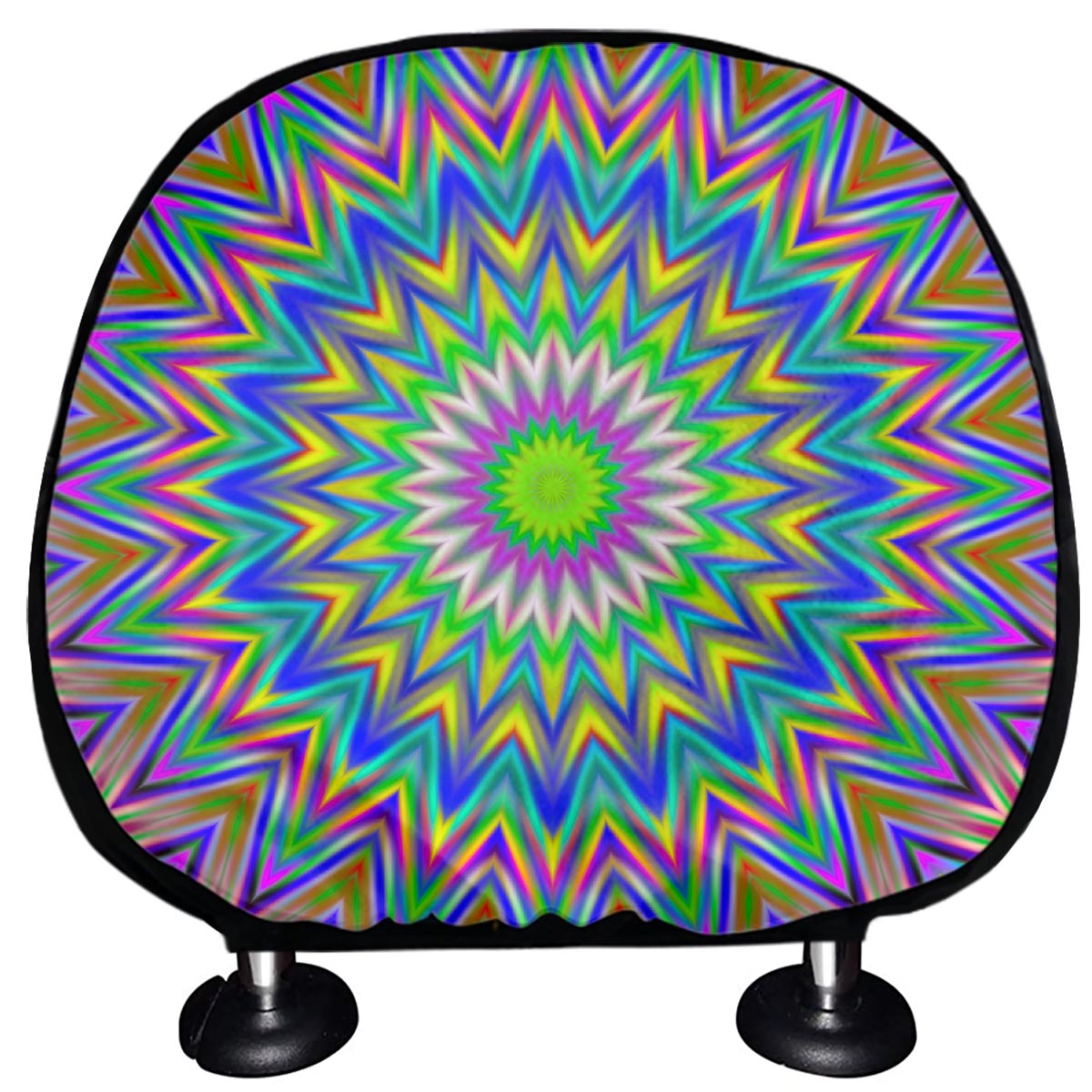 Colorful Psychedelic Optical Illusion Car Headrest Covers