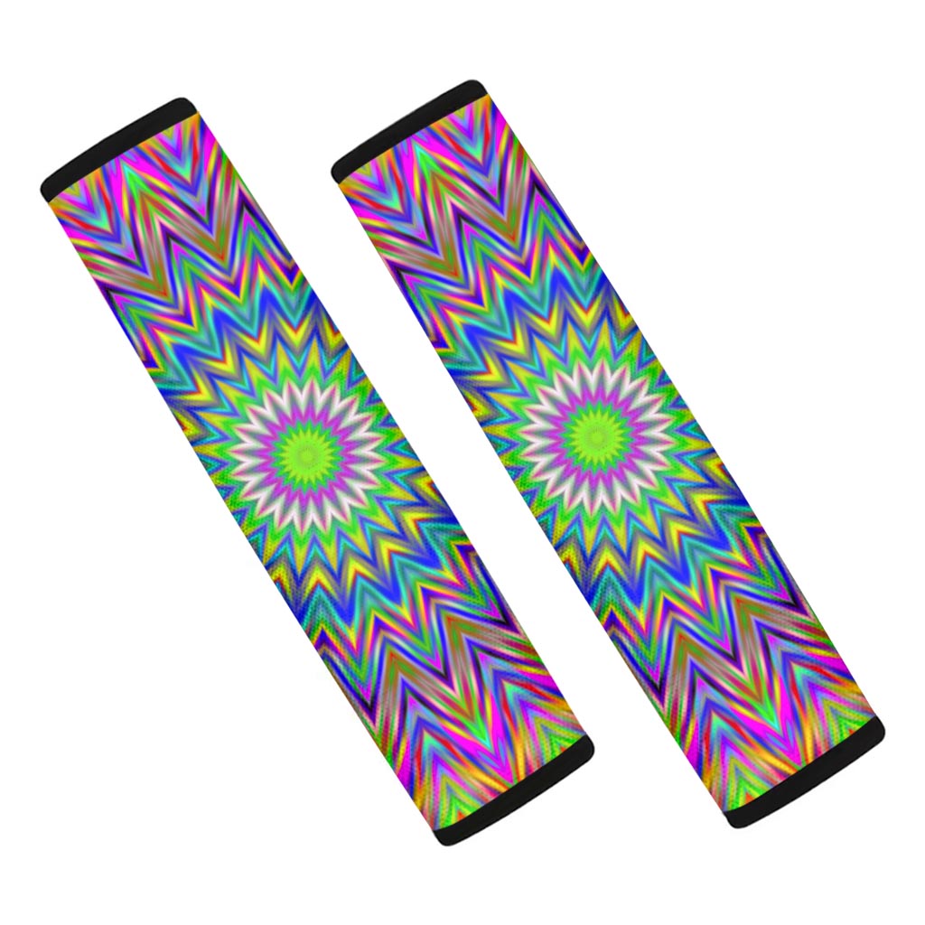 Colorful Psychedelic Optical Illusion Car Seat Belt Covers