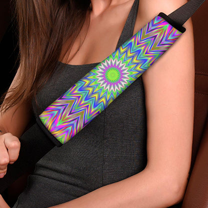 Colorful Psychedelic Optical Illusion Car Seat Belt Covers